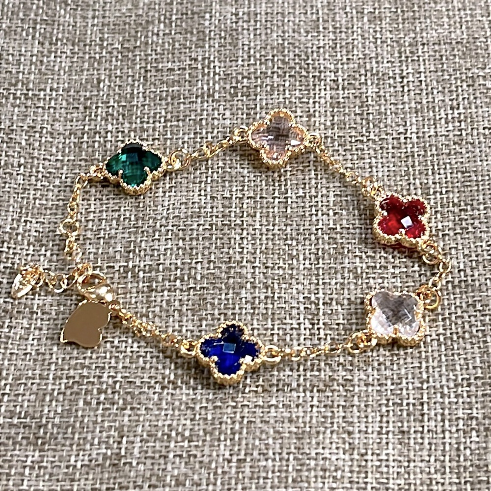 Multi Color Bracelet In 18 K Gold Plated Bracelet